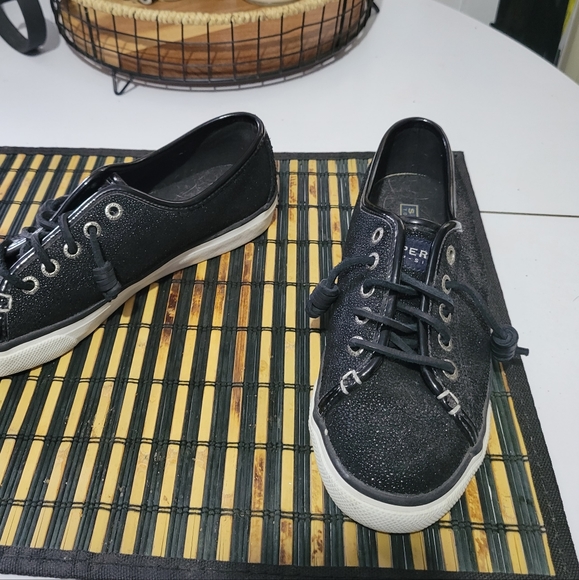 Sperry Top Sider Seacoast Lace Up Shoe Women US 7 Black Sts94859 - Picture 2 of 4